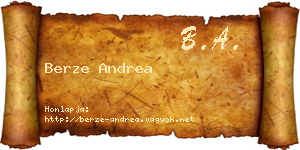 Berze Andrea névjegykártya